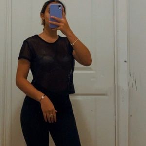 Black Mesh Top